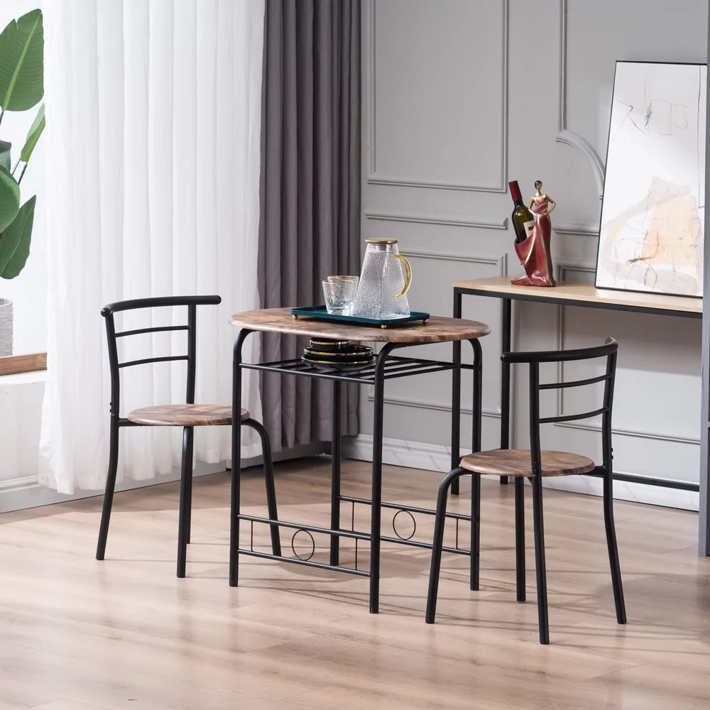 3-Piece Dining Table Set with Metal Frame F930