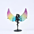 Titanium Coated Selenite Crystal Wing with Display Stand B79182