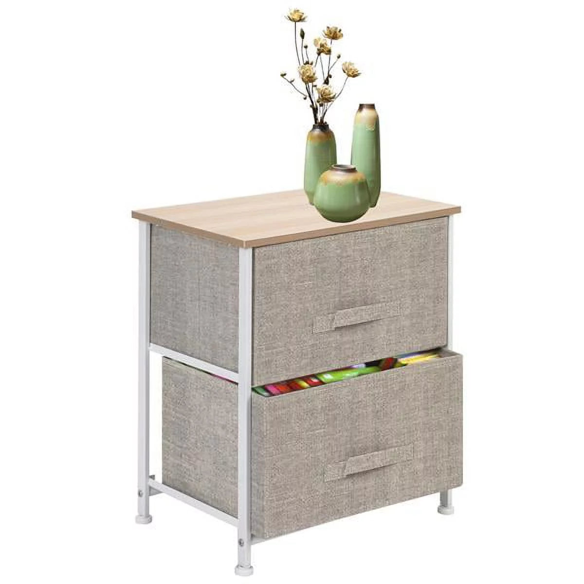 2 Drawer Fabric Nightstand U729441