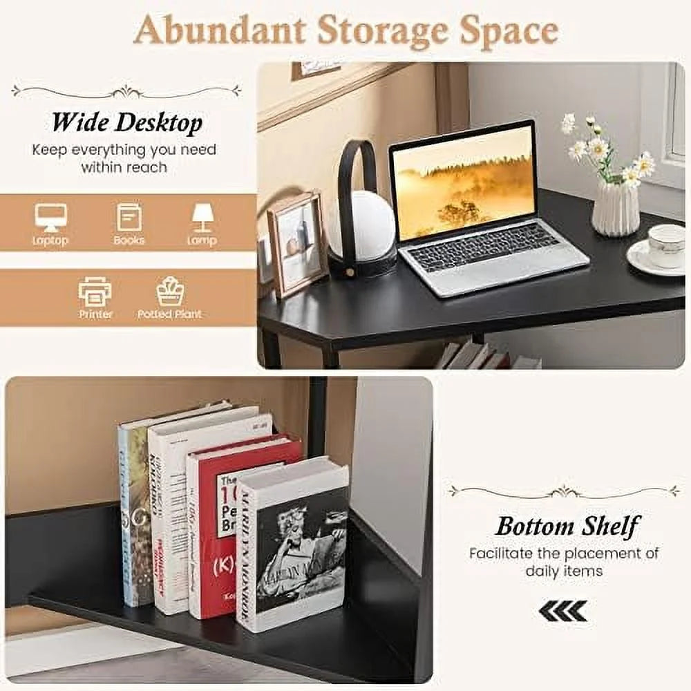 Corner Desk with Power Outlet Black W649864