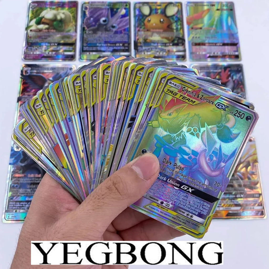 100pcs Rainbow Rare Trading Game Cards B5522