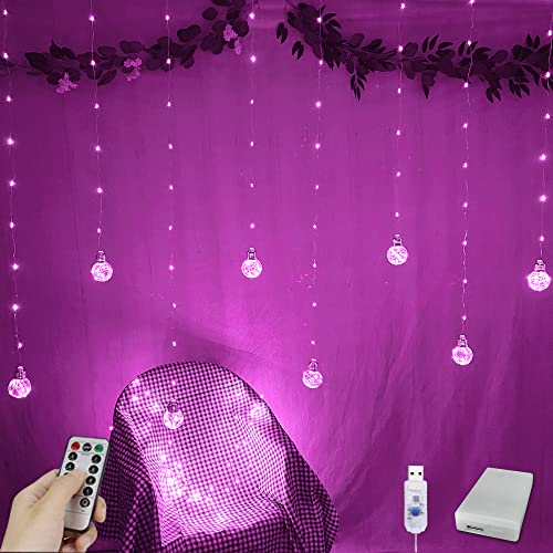 200 LED Warm White Curtain String Lights with Remote J305
