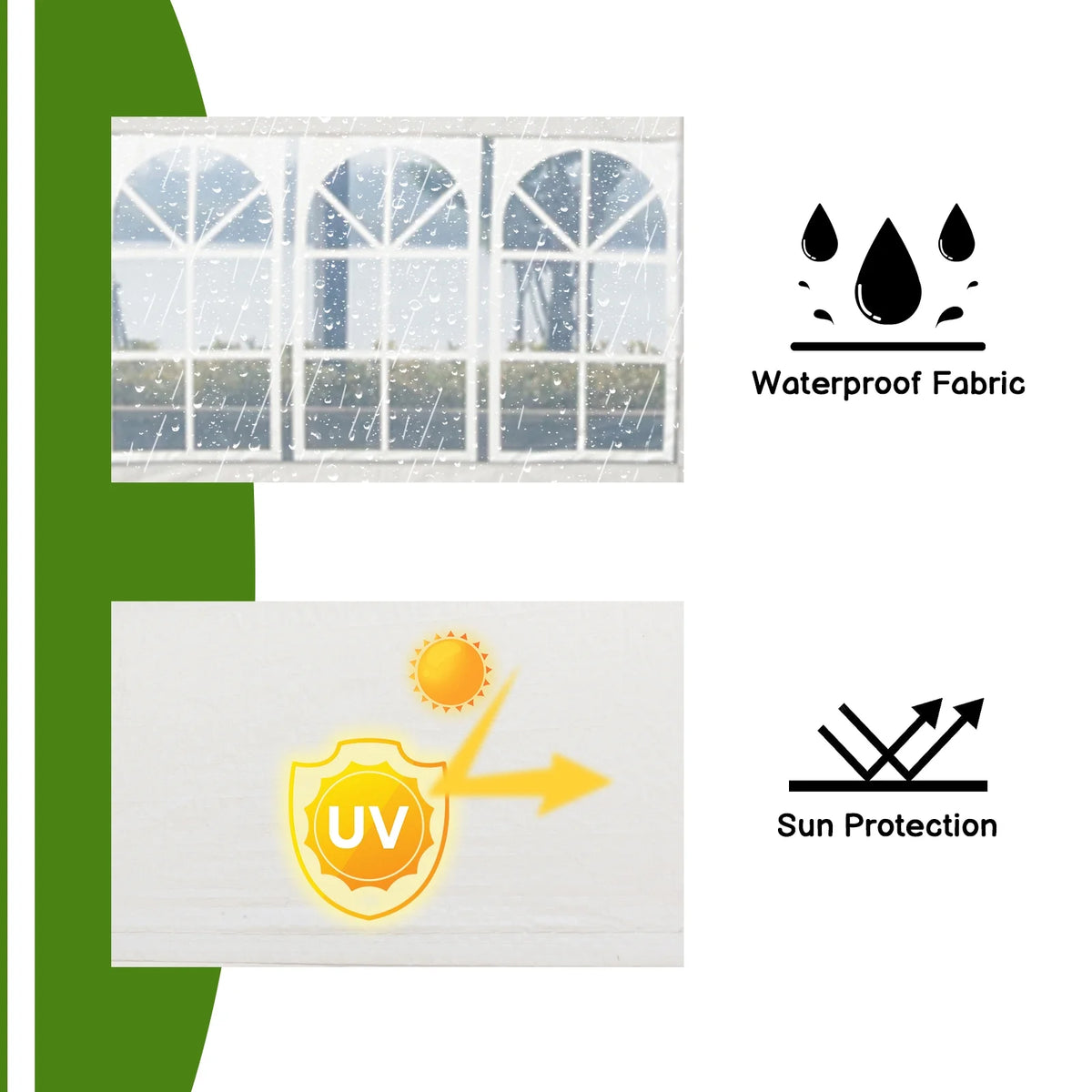 10'x 20' Canopy Tent with 6 Removable Sidewalls White Q175848