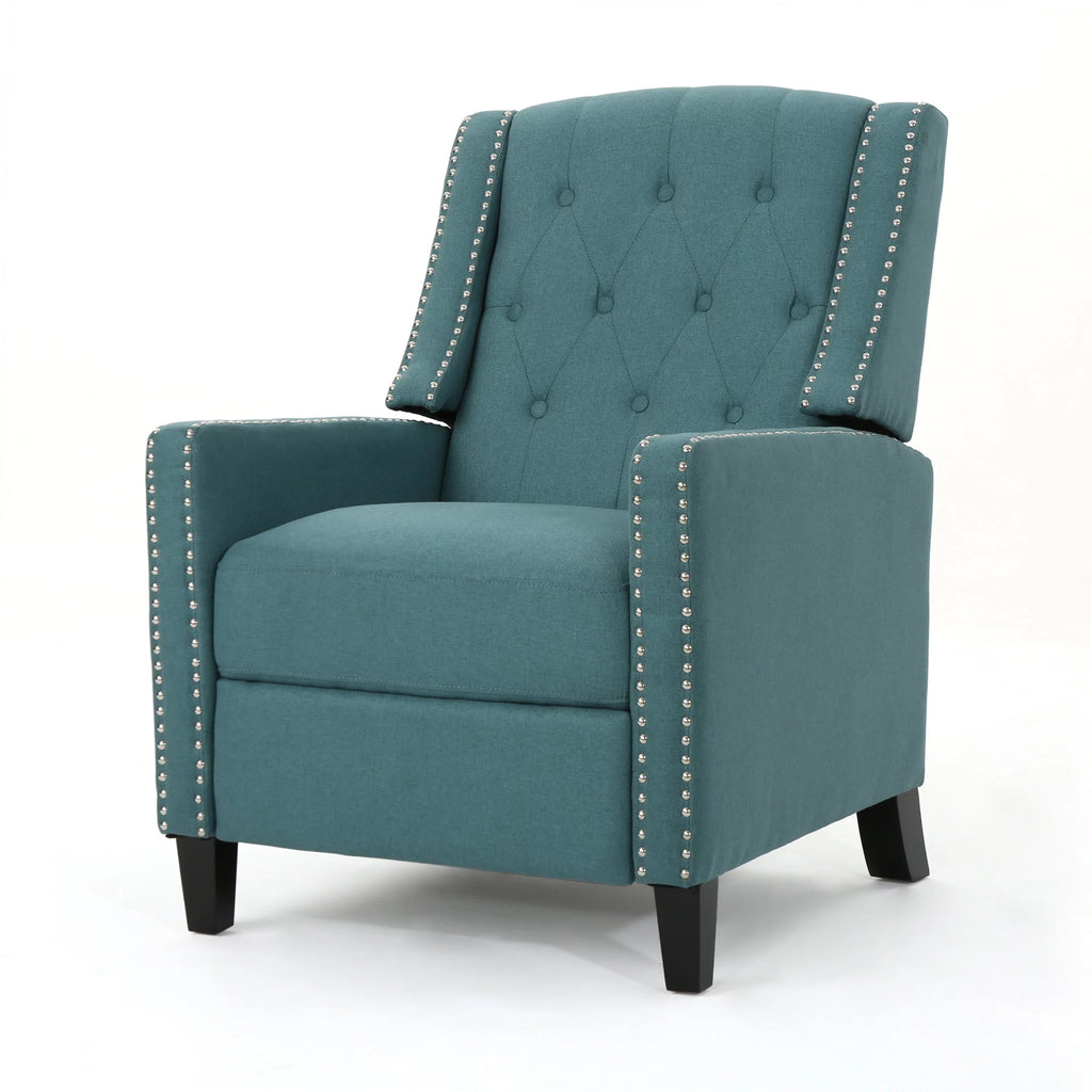Dark Teal Fabric Tufted Recliner K2794