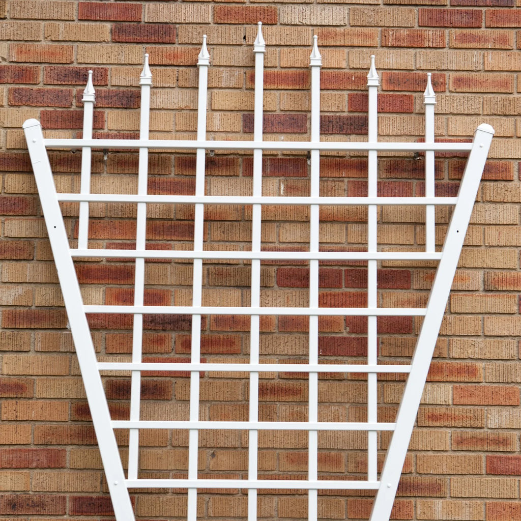 White Vinyl Fan Trellis A82918