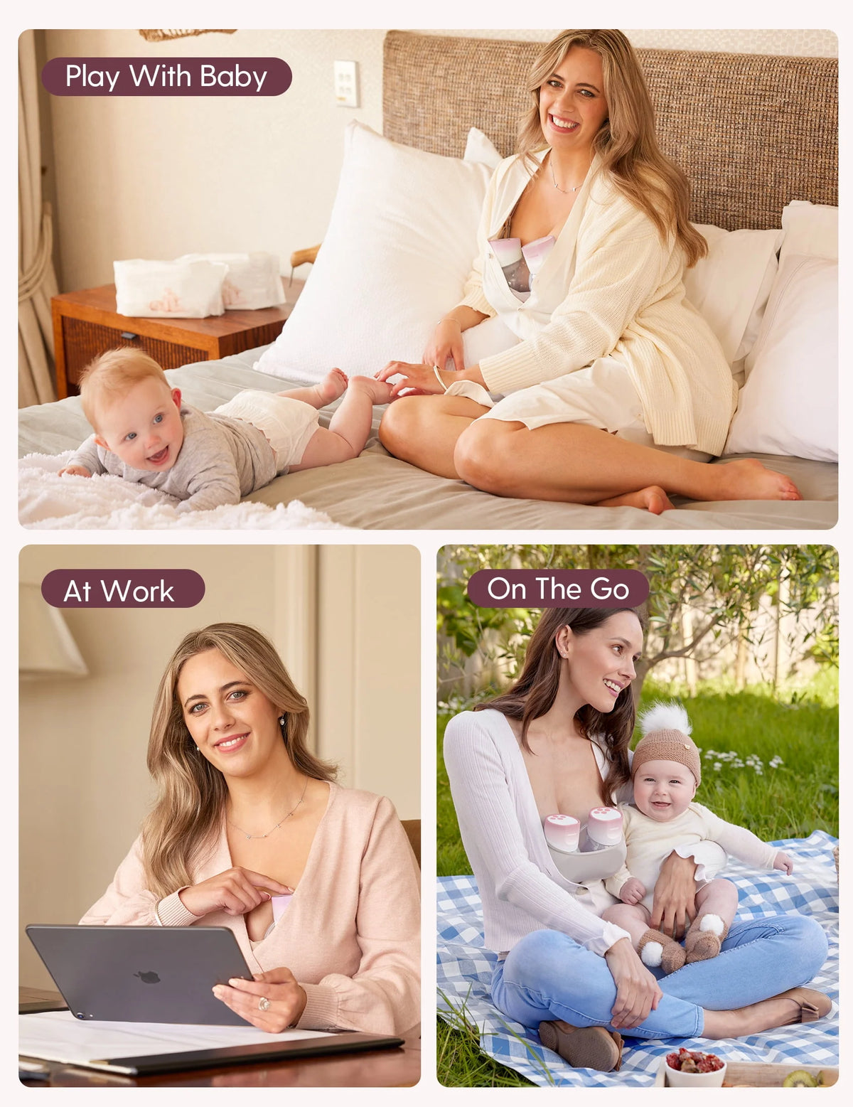 Pink Pro Hands Free Wearable Electric Breast Pump 24mm 2 Pack G95626