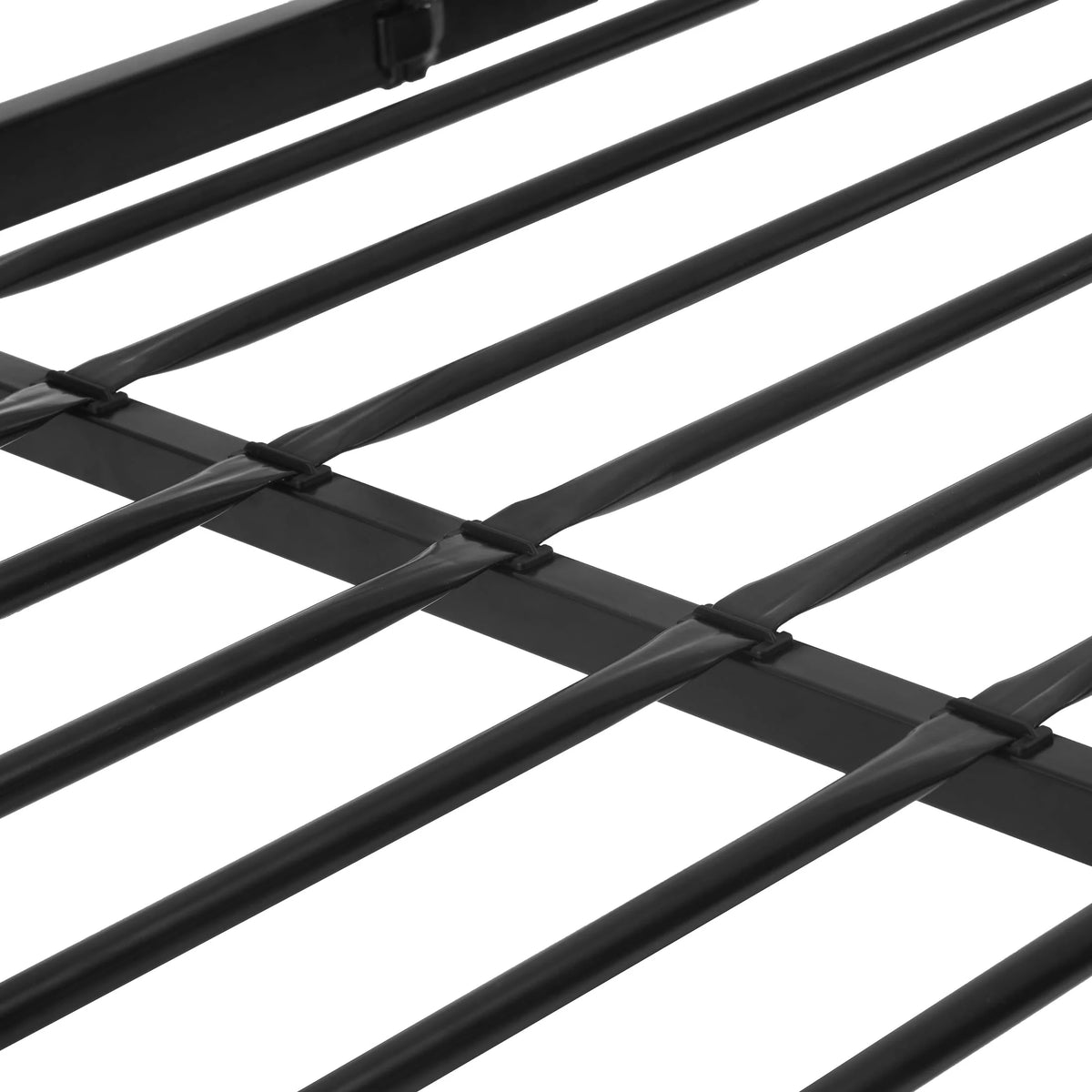 Black Metal Twin over Twin Quad Bunk Bed with Ladder and Guardrails D200415