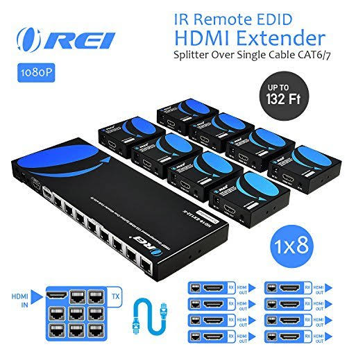 1x8 HDMI Extender Splitter Over Single Cable CAT6/7 1080p with IR Remote K128492