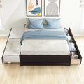 Espresso Wood 2-Drawer Full Size Platform Bed with Trundle X225