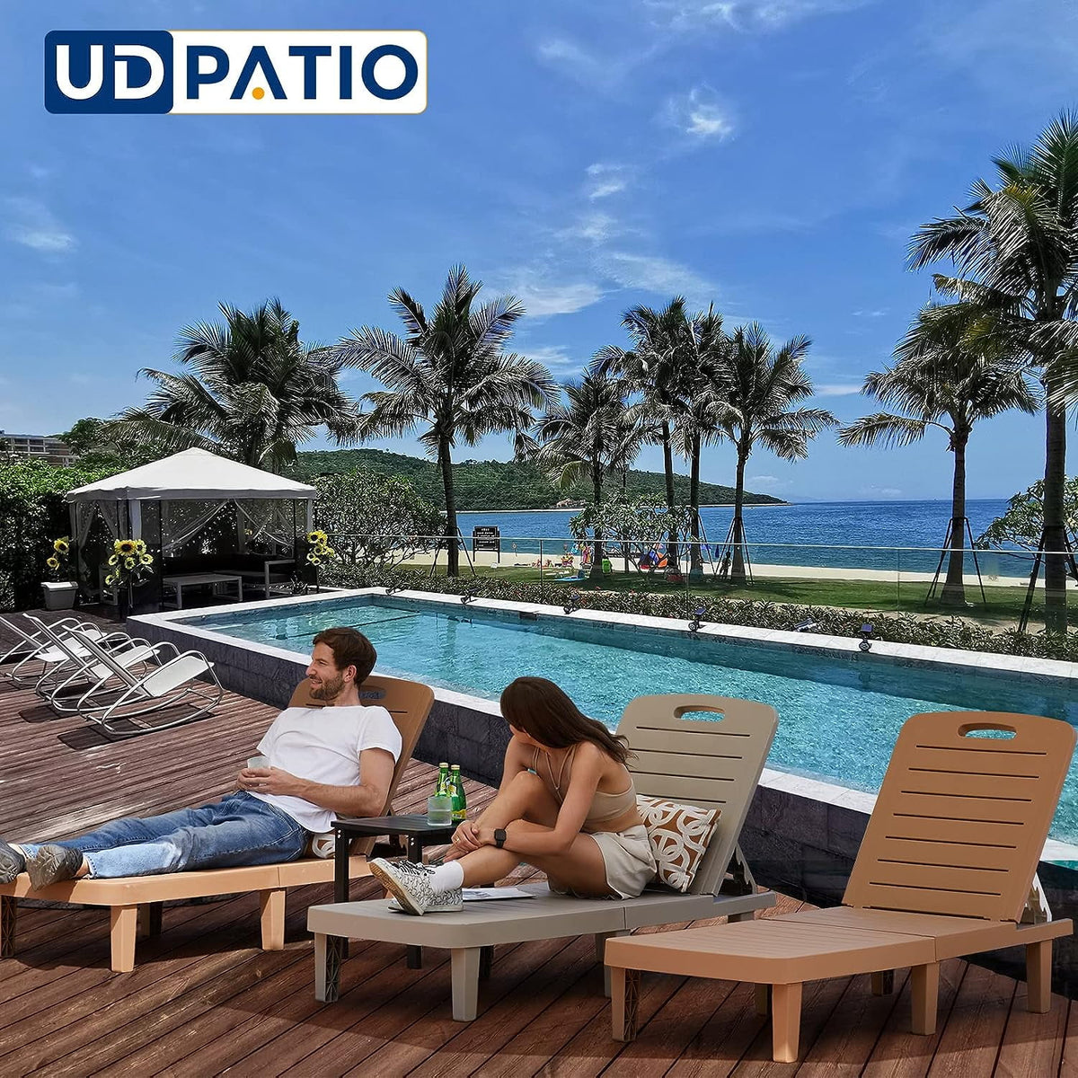 Oversized Outdoor Lounge Chair Set of 2 R976