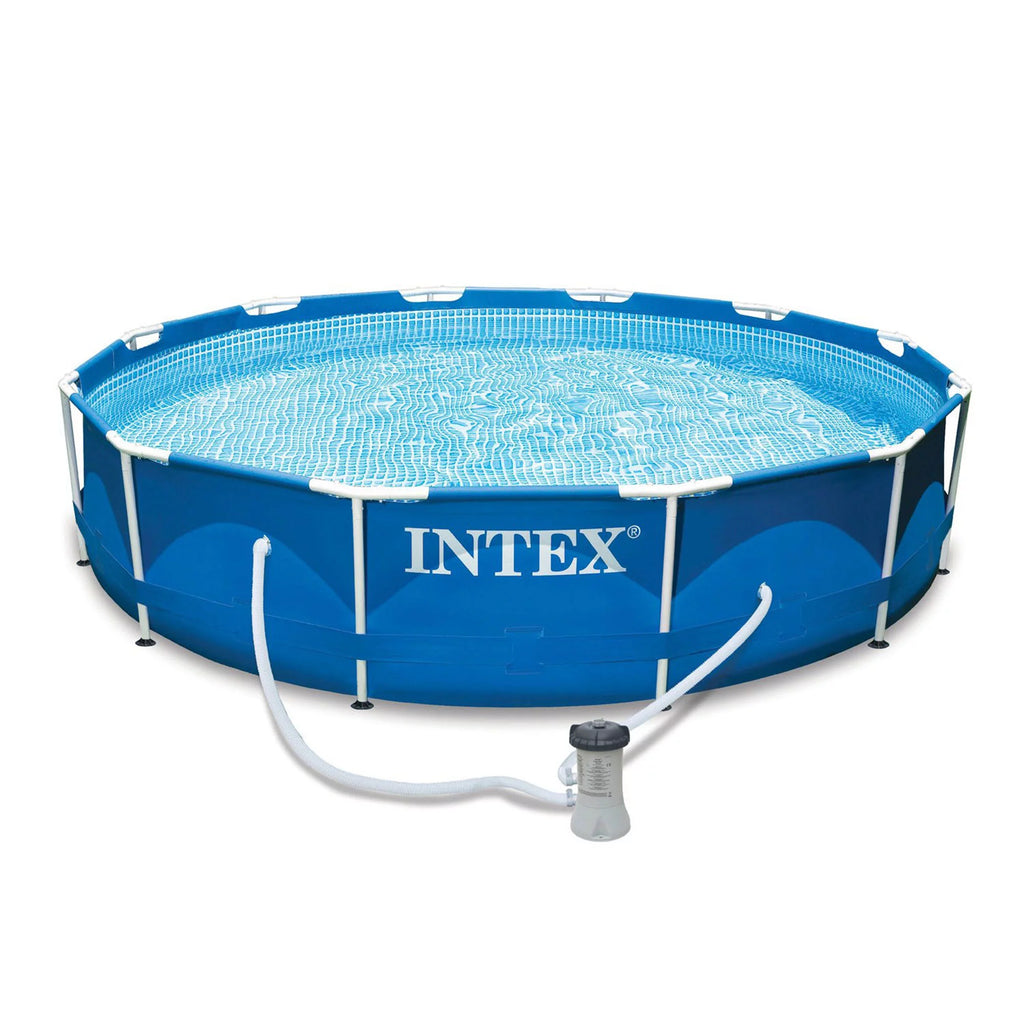 12' x 30" Metal Frame Above Ground Swimming Pool with Filter Pump V81117