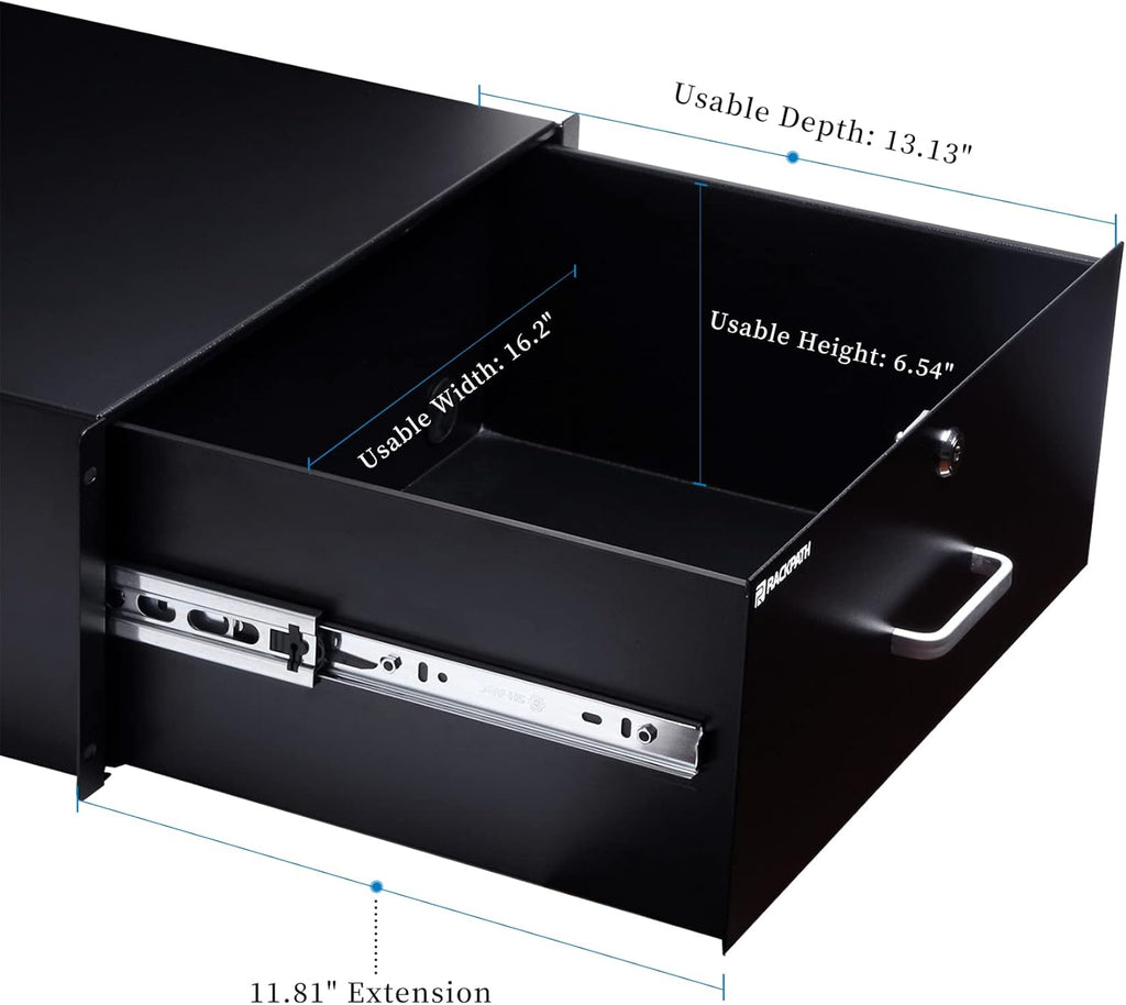 1U Rack Mount Drawer with Lock and Key U417