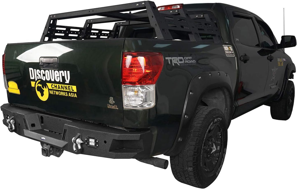 Rear Step Bumper Full Width Texture Steel Back Bumper with LED Lights Z368470