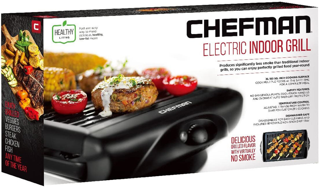 Black Electric Smokeless Indoor Grill with Non-Stick Cooking Surface A81913