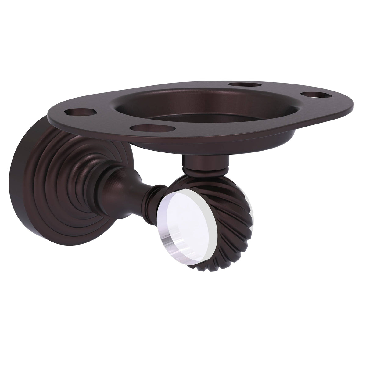 Matte Black Tumbler and Toothbrush Holder with Twisted Accents J958037