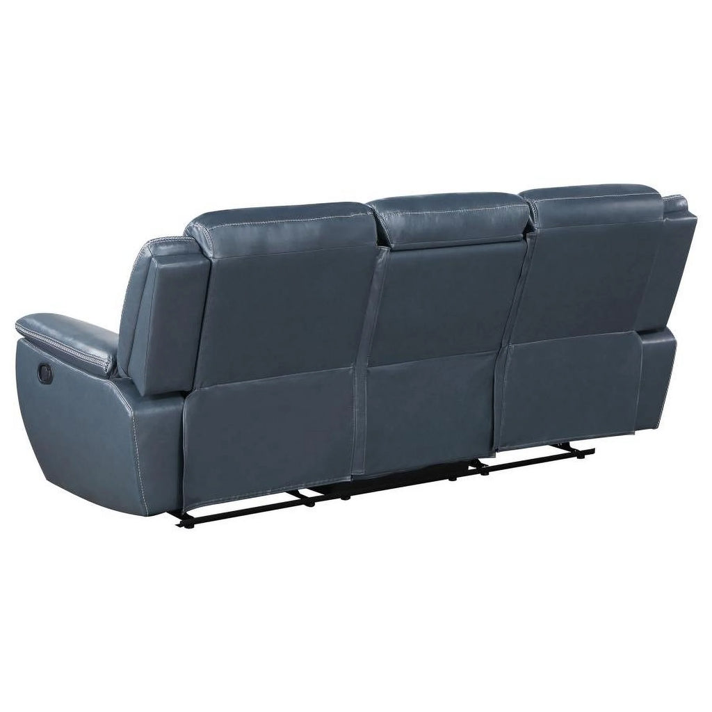 Blue Reclining Sofa with Drop Down Table T74201