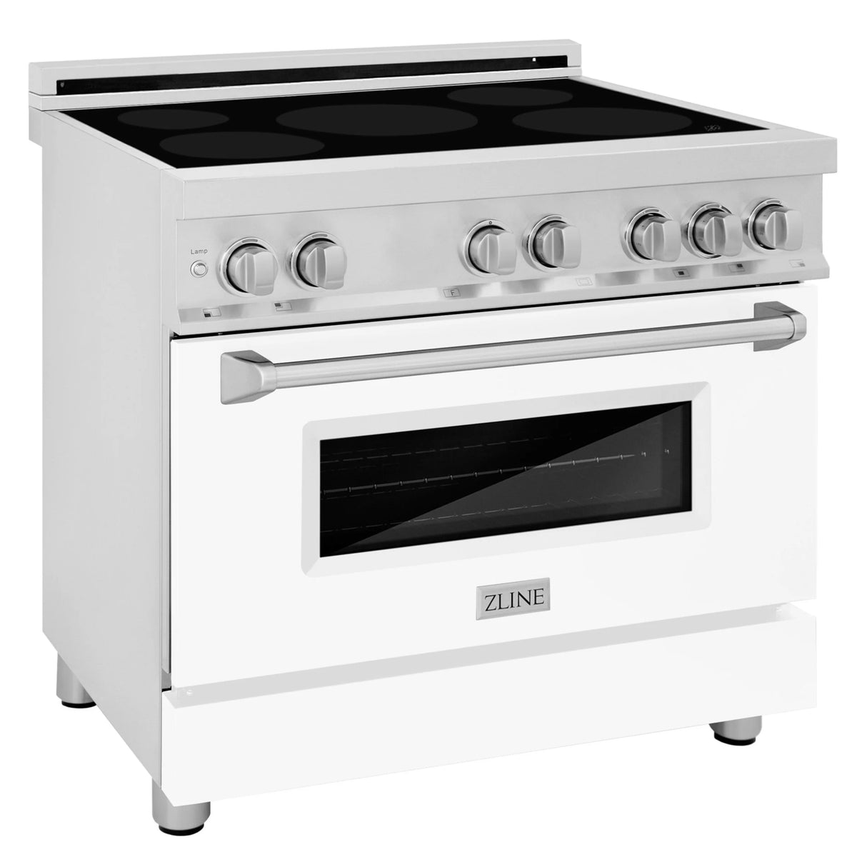 36 4.6 cu. ft. Induction Range with 5 Element Stove and Electric Oven in White Matte W766319