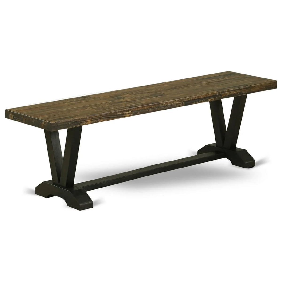Black Brown Wood Dining Bench Z756