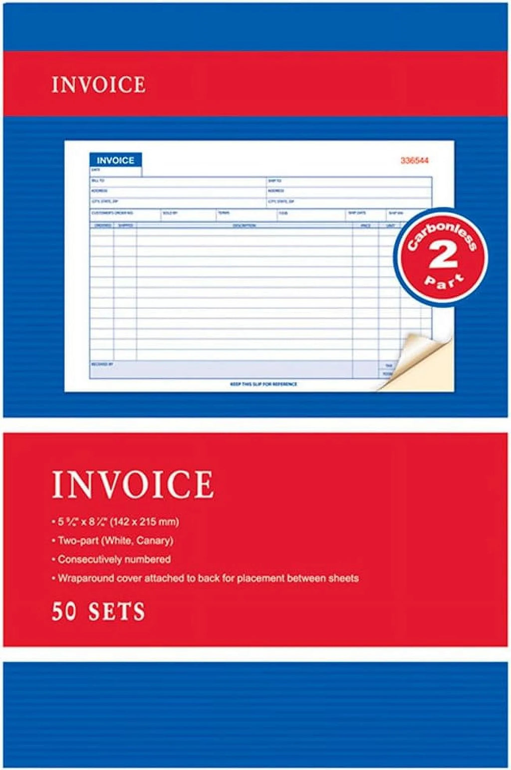 Carbonless Invoice Receipt Book 2 Part 50 Sets K265486
