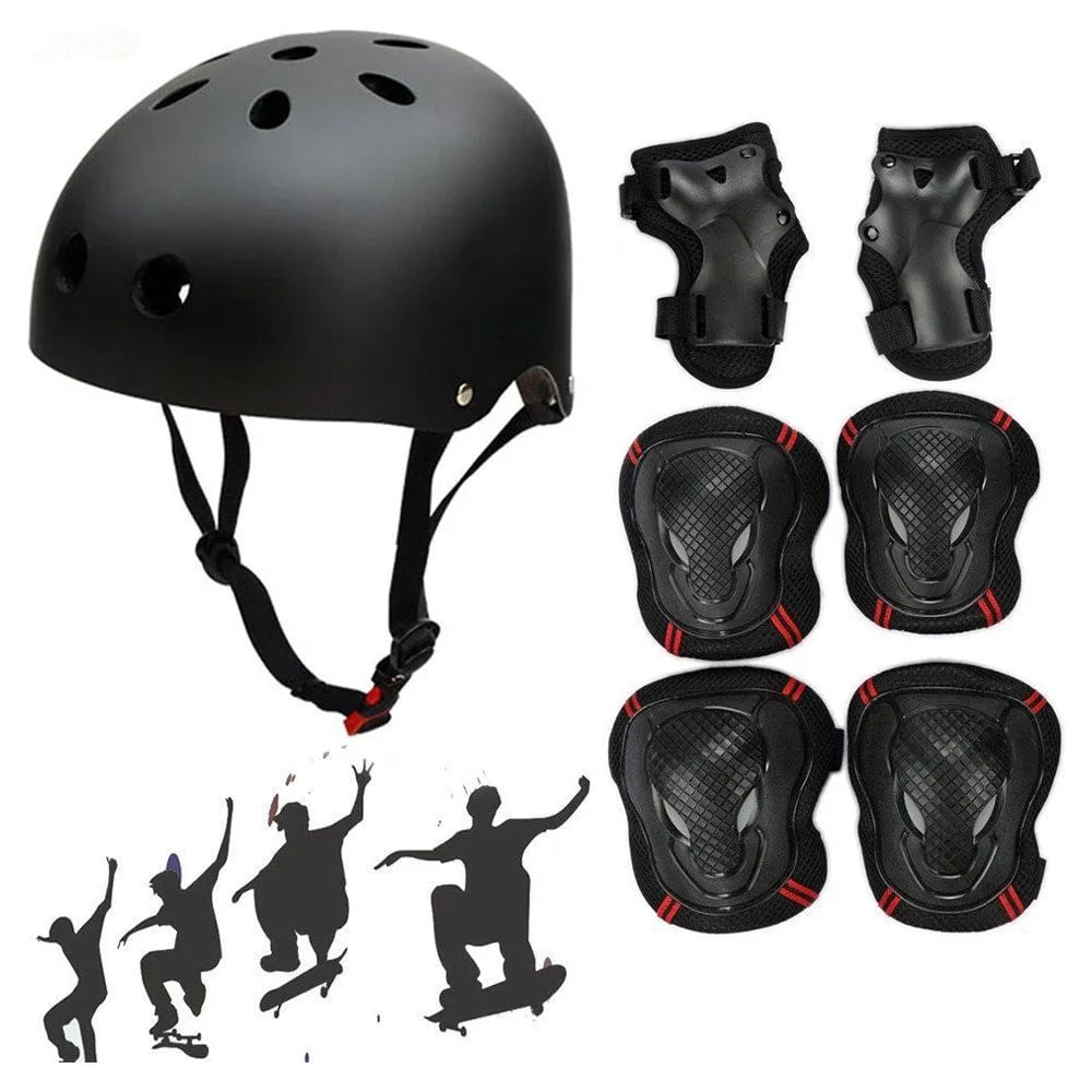Skateboard Helmet with Elbow Knee Wrist Pads Protective Gear Z965197