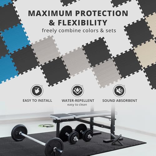 Interlocking EVA Soft Foam Floor Mat 18 Pieces Puzzle Tiles R67902