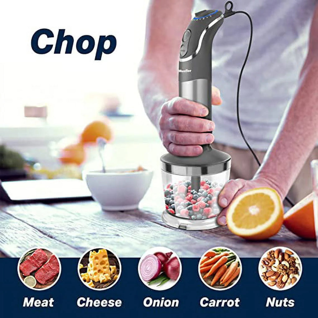 800W 6-Speed Hand Blender with 500ml Food Chopper J956