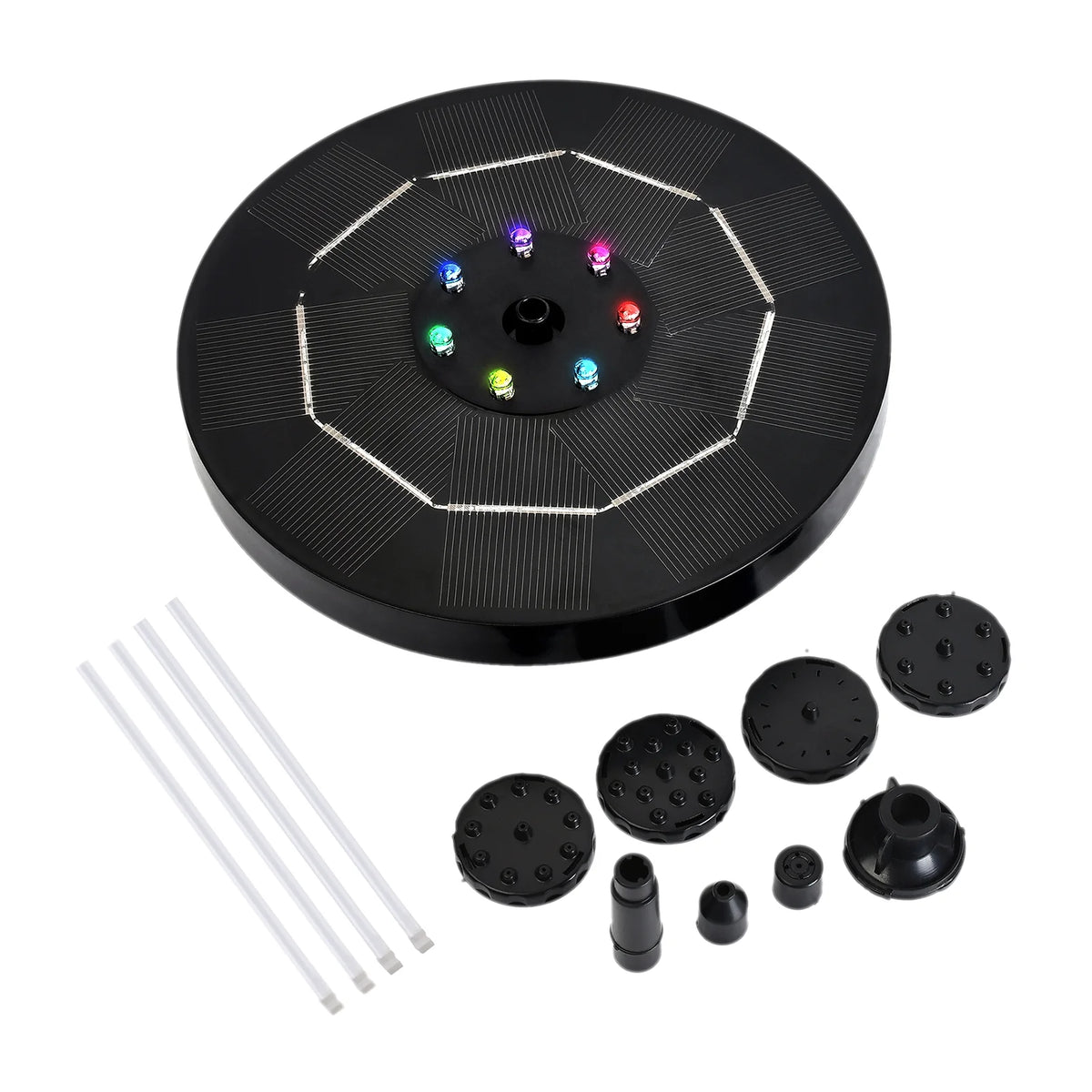 Solar Fountain Pump with 1800mAh Battery 6 Nozzles W379326
