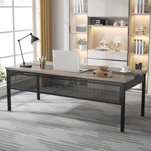 70.8" L-Shaped Computer Desk and File Cabinet Combo with Drawers and Shelves I7313