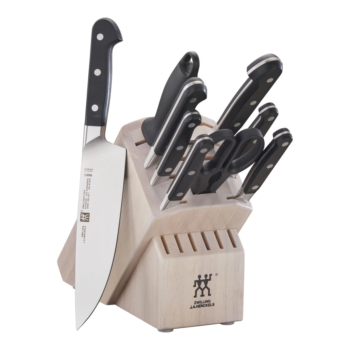 10 Pc Knife Set with White Rubberwood Block O1008