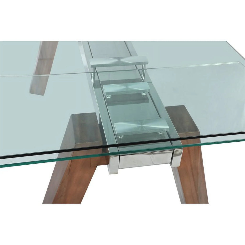 63" Steel and Glass Dining Table Y139