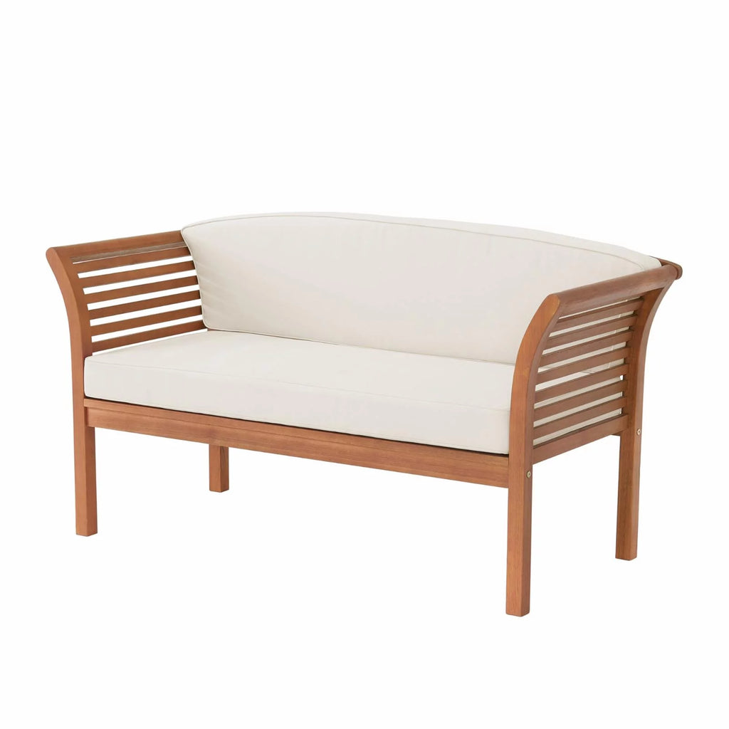Eucalyptus Wood Outdoor Bench with Cushions N8220