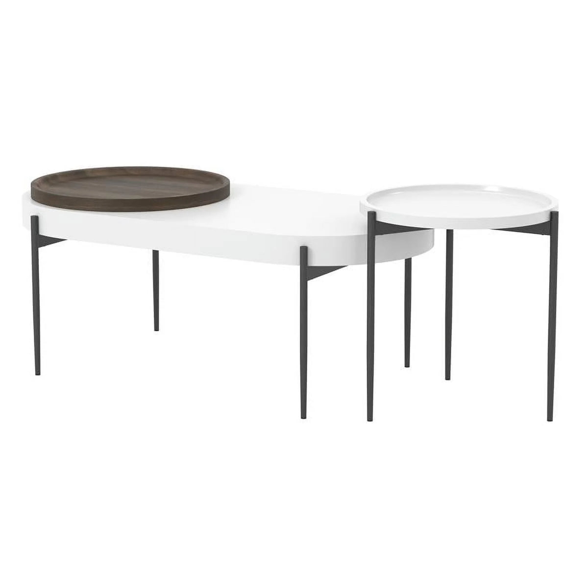 White 2-Piece Metal Coffee Table Set P204783