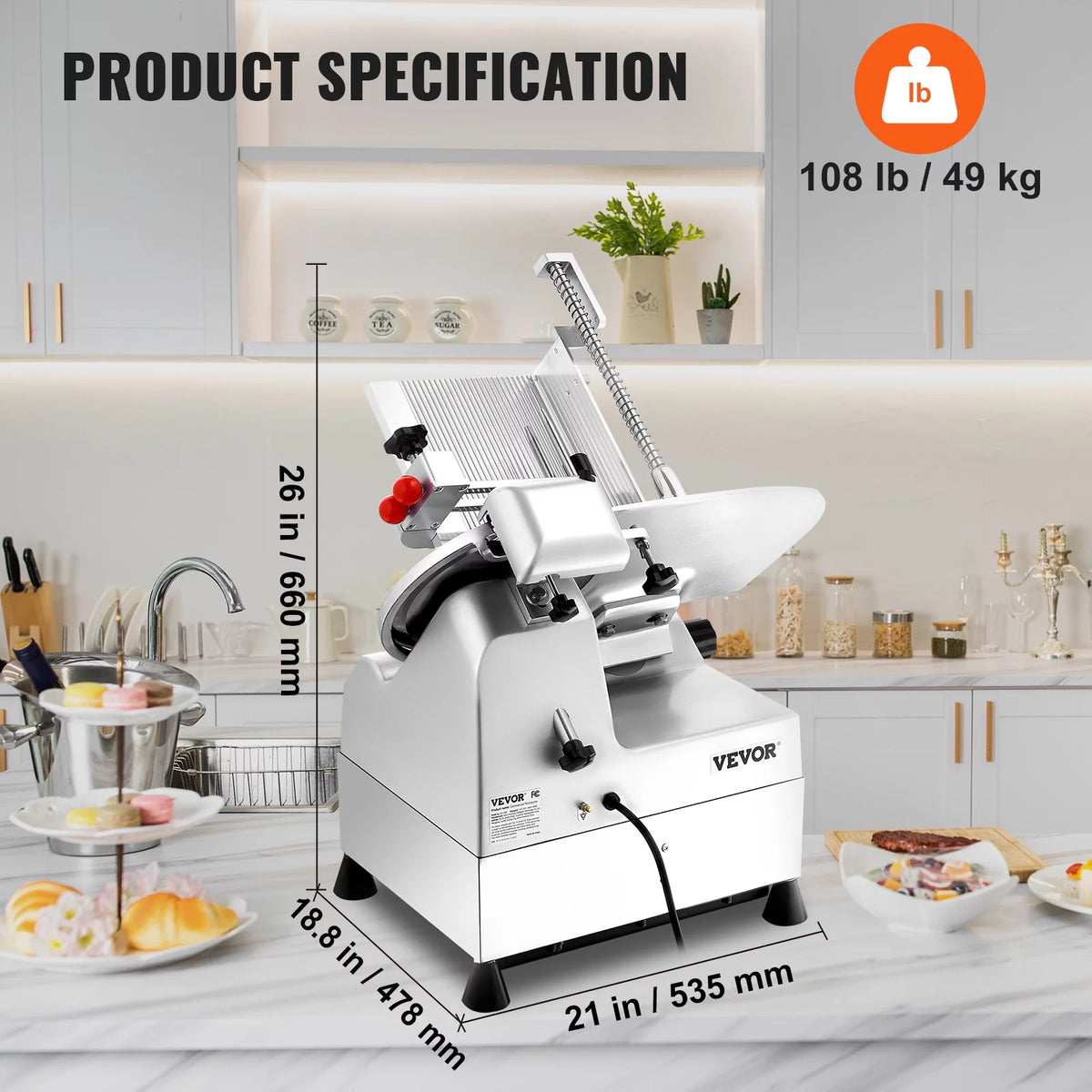 540W Meat Slicer with 10" Stainless Steel Blade D232209