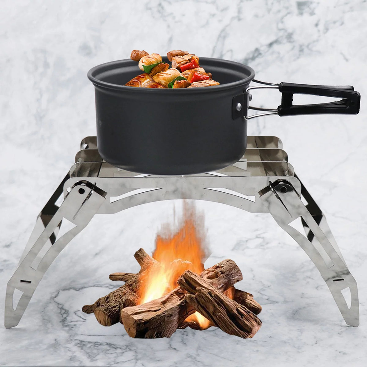 Folding Portable Charcoal Grill Stainless Steel F542