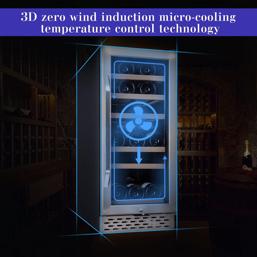 32 Bottle Dual Zone Wine Cooler Refrigerator with Glass Door U66623