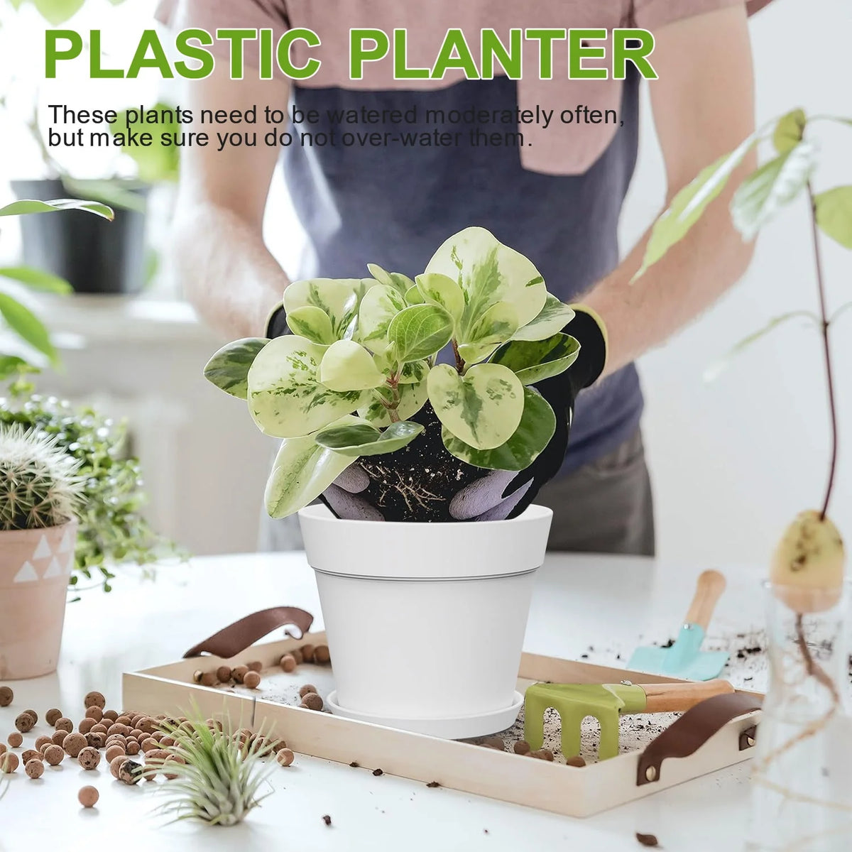 6 Inch Plastic Planters 16 Pack White V2788
