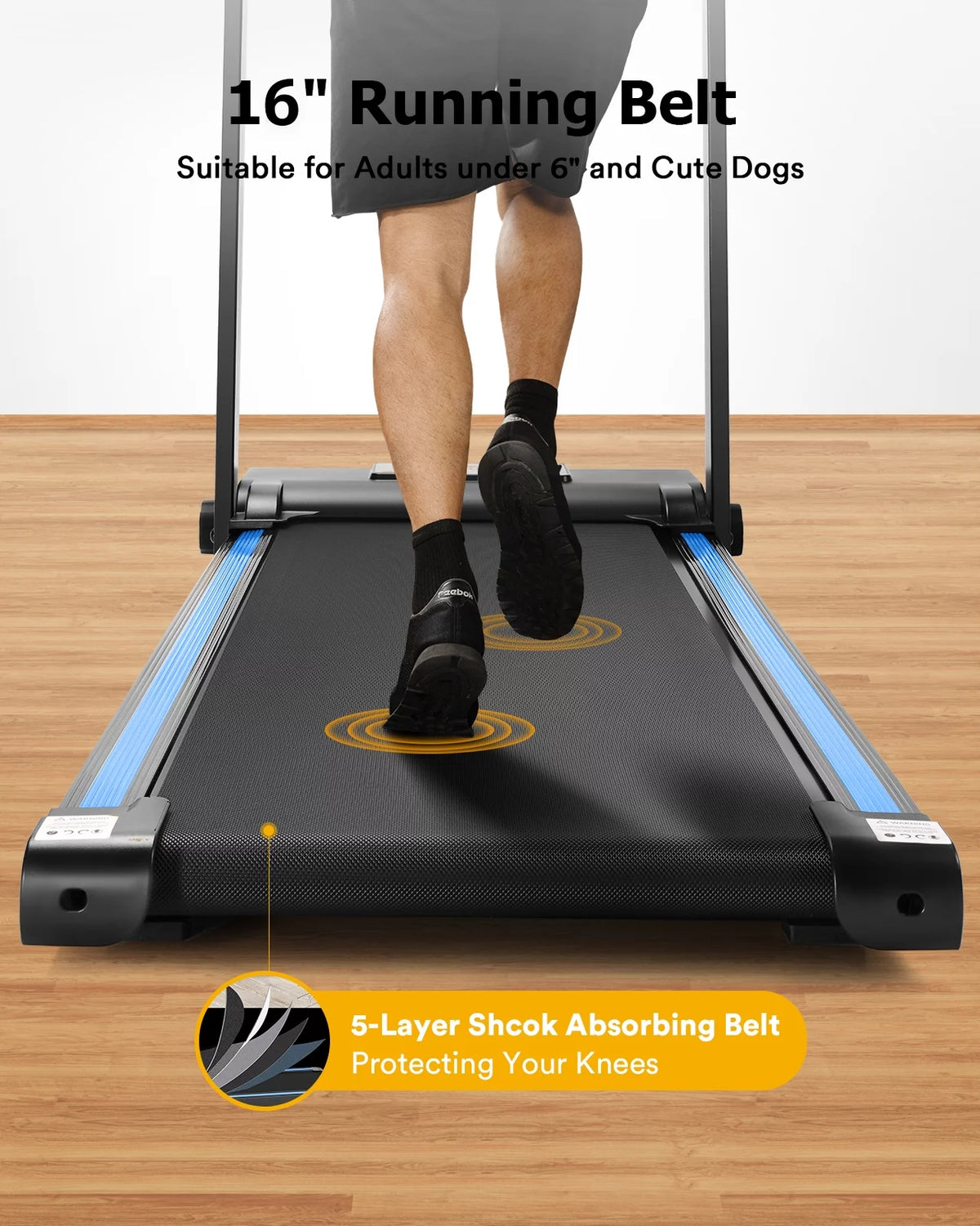 Folding Treadmill 2.25HP Portable Compact with 12 HIIT Modes W9700