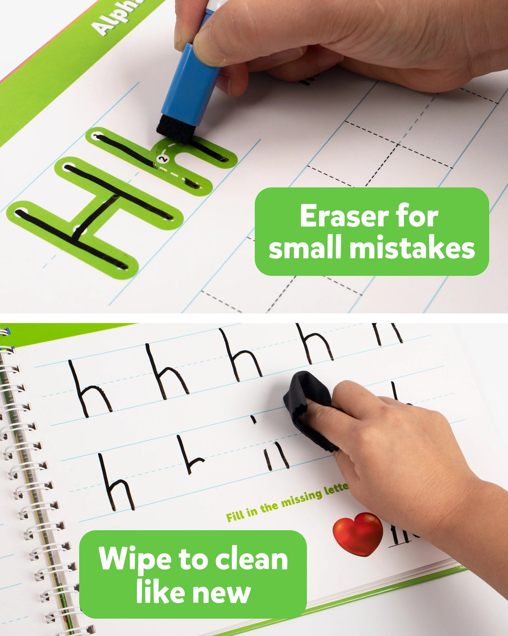 Learn to Write Workbook Numbers Letters Practicing Book ABC Alphabet Sight Words Handwriting Educational Toy U943