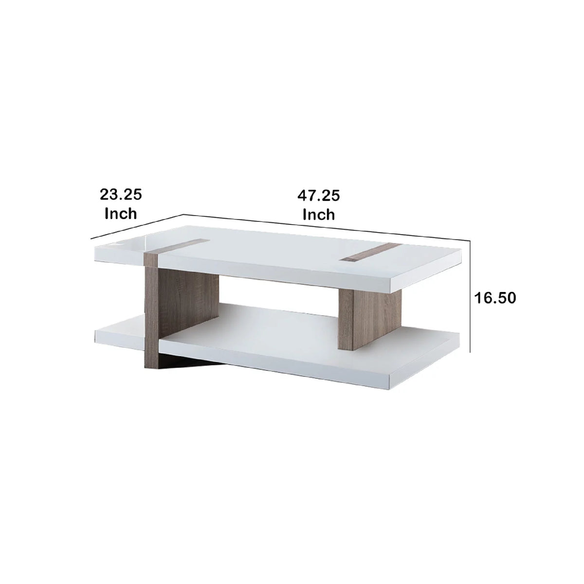 White and Brown Wooden Coffee Table V6234