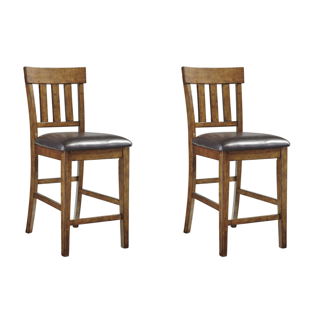 Set of 2 Counter Height Faux Leather Seat Barstool T72624