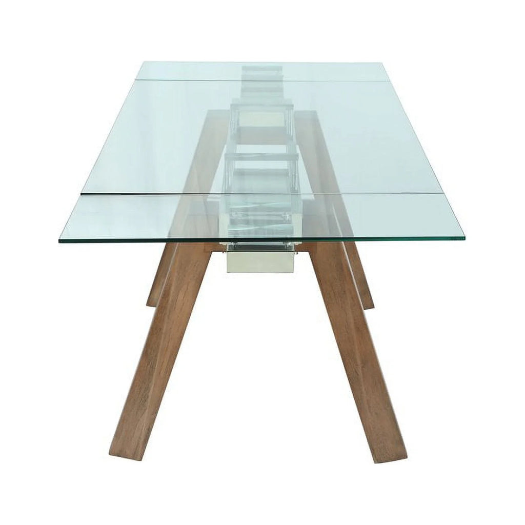 63" Steel and Glass Dining Table Y139