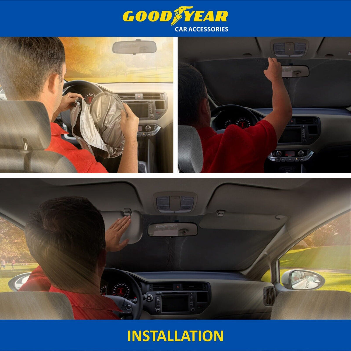 Foldable Windshield Sun Shade for Car Front Window P66776