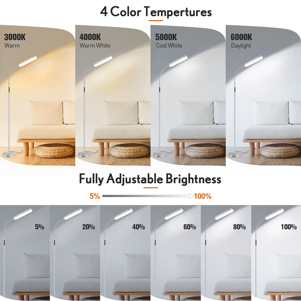 LED Floor Lamp with Remote Touch Control Adjustable Standing Light 4 Color Temperature A71910
