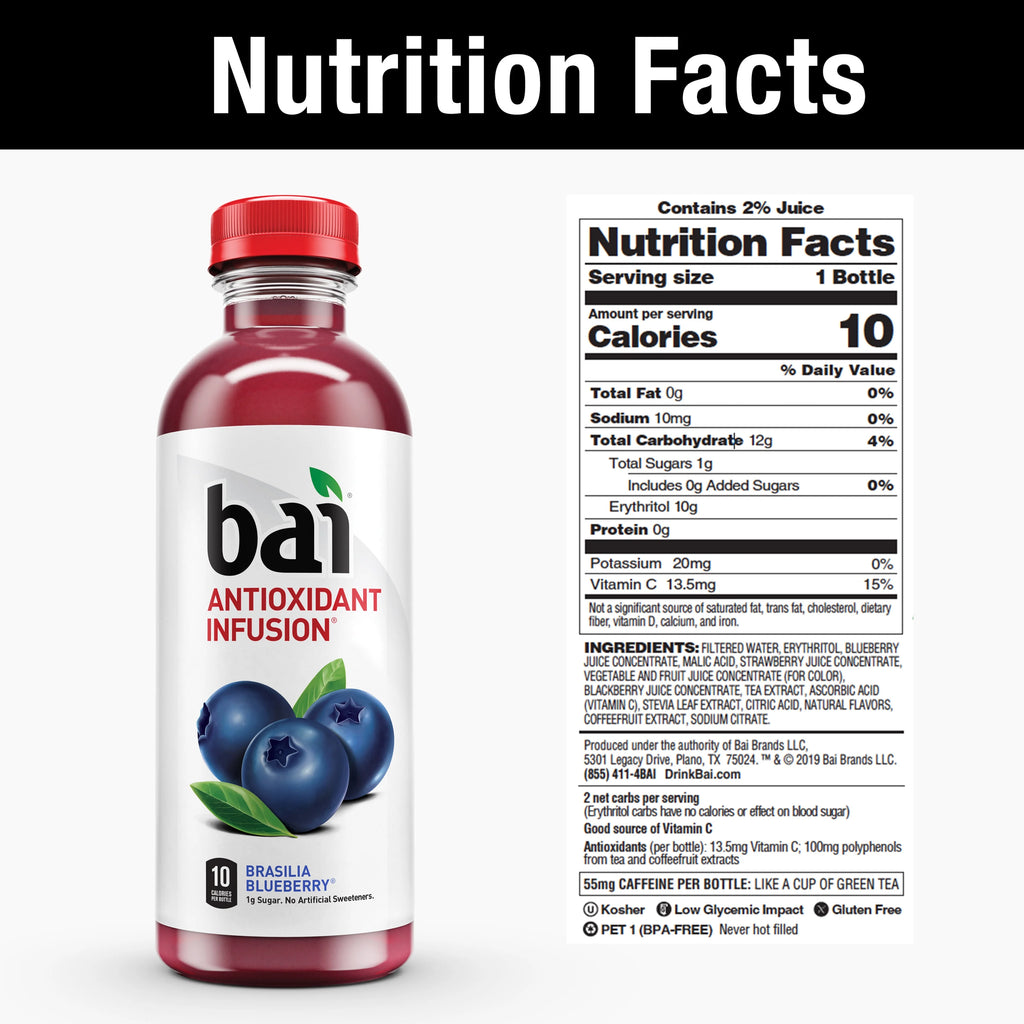 Gluten-Free Brasilia Blueberry Antioxidant Drink, 18 Fl Oz, 12 Pack Bottles I5553