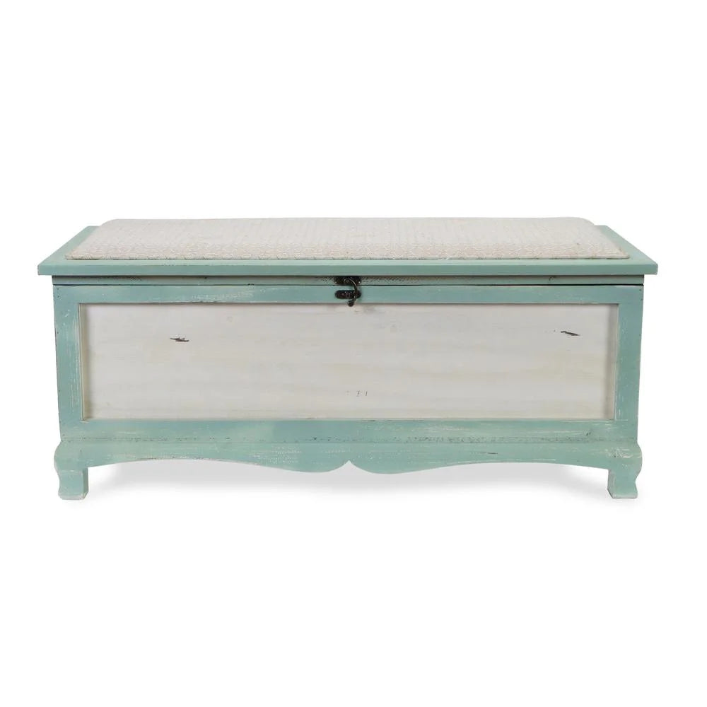 Shabby Bench Chest with Seat Cushion J72981