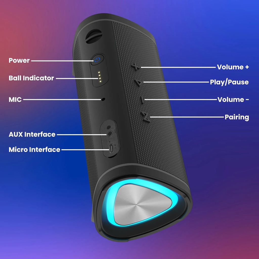 IPX6 Waterproof Portable Bluetooth Speaker with Subwoofer N1557