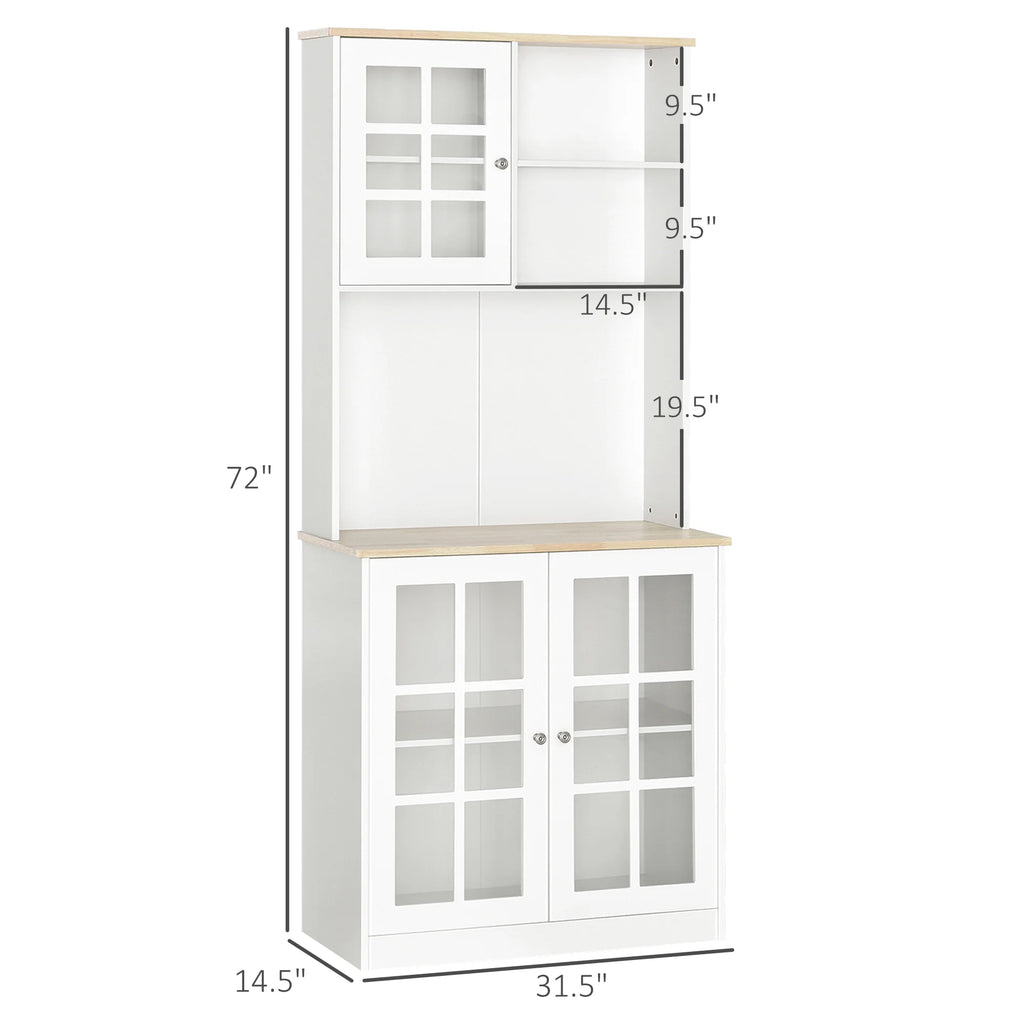 White Kitchen Buffet with Hutch N334285