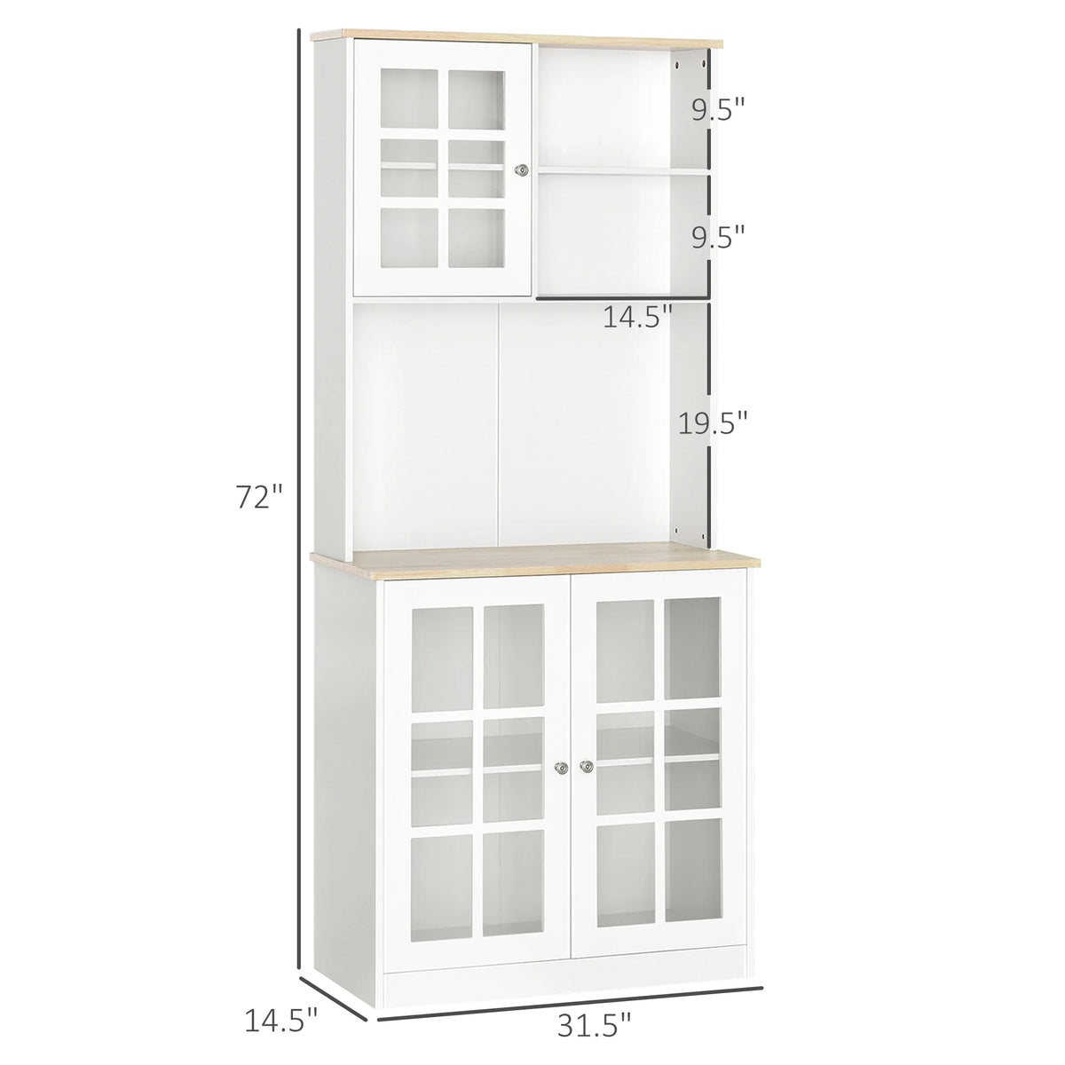 White Kitchen Buffet with Hutch N334285