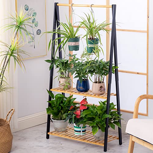 Bamboo 3-Tier Hanging Plant Stand Shelves D726023