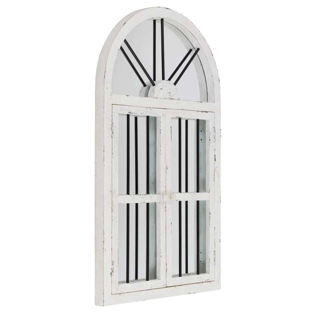 White Arched Window Wall Mirror 42" x 25" R35744